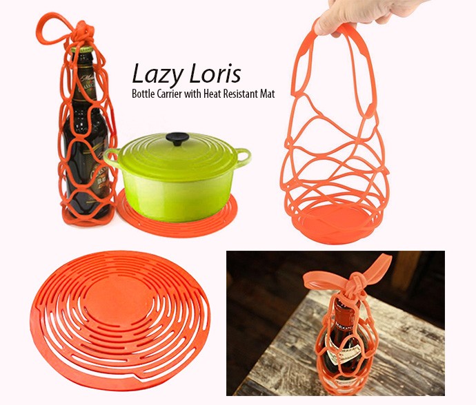 Lazy+Loris+Silicone+Bottle+Carrier+%7C+With+Heat+Resistant+Mat+Function